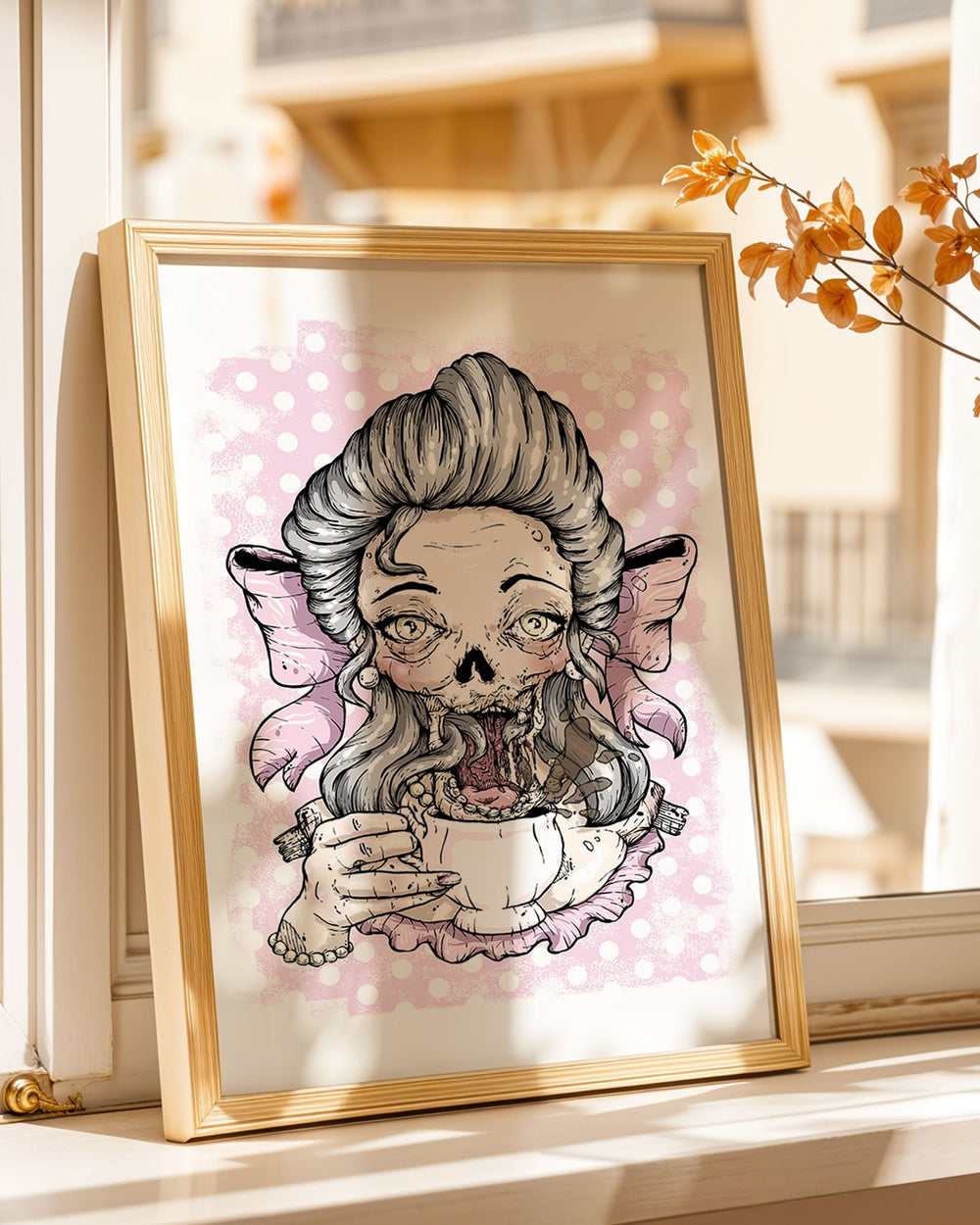 Zombie Tea Lady Print - Ella Mobbs