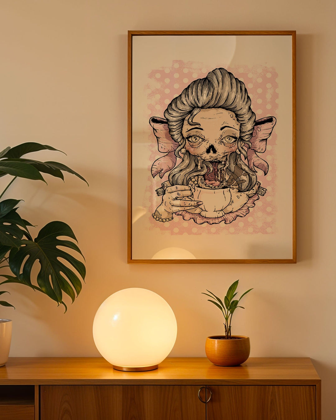 Zombie Tea Lady Print - Ella Mobbs